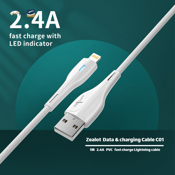  کابل لایتنینگ زیلوت مدل C01i - طول 1 متر	 - Zealot C01i USB to Lightning Cable