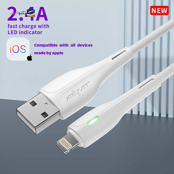  کابل لایتنینگ زیلوت مدل C01i - طول 1 متر	 - Zealot C01i USB to Lightning Cable