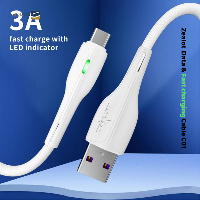  کابل تایپ سی زیلوت مدل C01c - طول 1 متر - Zealot C01c USB to USB-C Cable