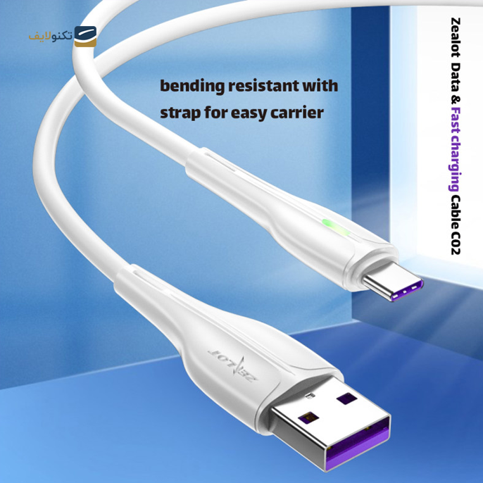  کابل تایپ سی زیلوت مدل C01c - طول 1 متر - Zealot C01c USB to USB-C Cable