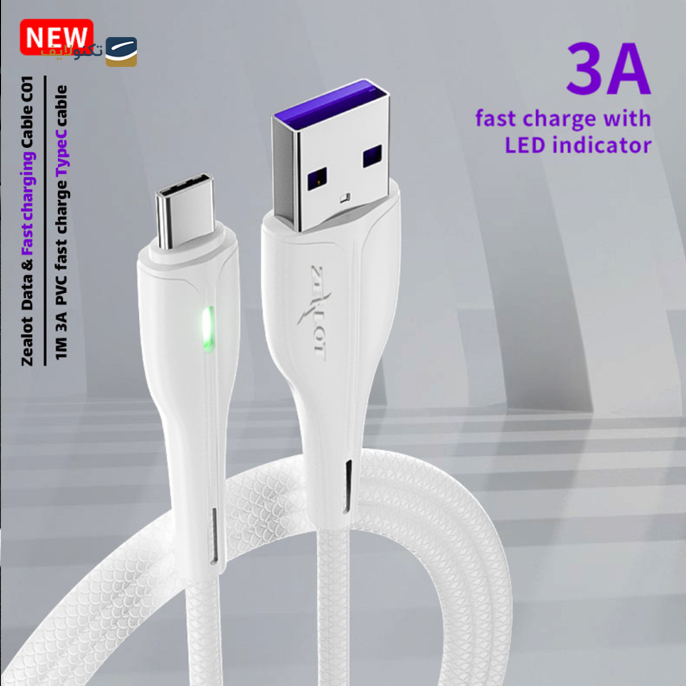  کابل تایپ سی زیلوت مدل C01c - طول 1 متر - Zealot C01c USB to USB-C Cable