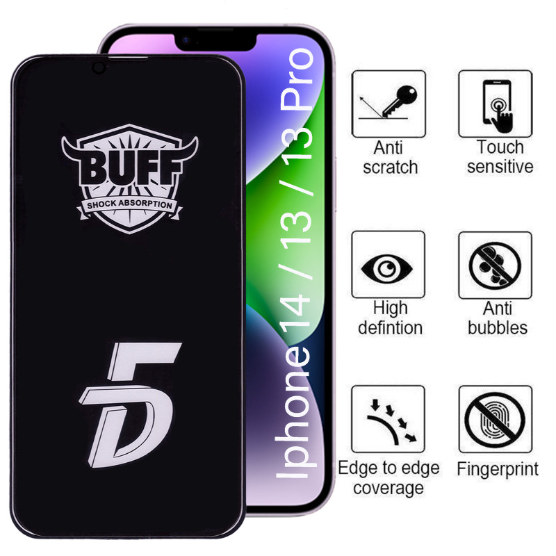 گلس گوشی اپل iPhone 14 / 13 / 13 Pro بوف 5D مدل F33-G - Buff 5D F33-G iPhone 14 / 13 / 13 Pro Screen Protector