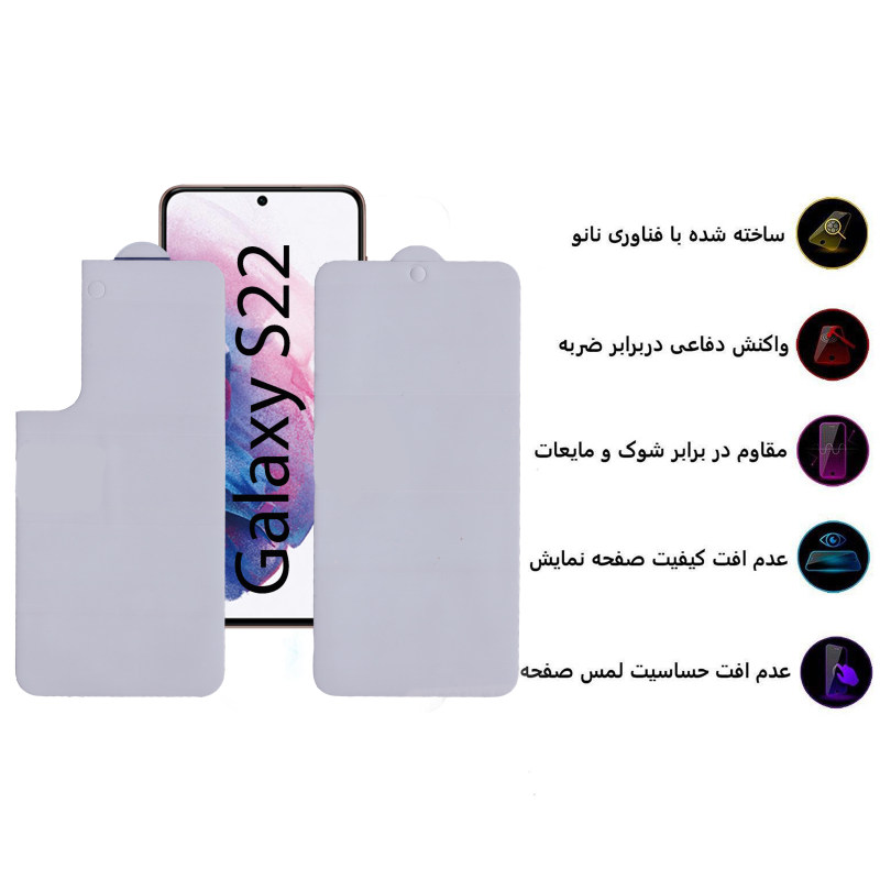 محافظ صفحه نمایش و پشت گوشی گوشی سامسونگ Galaxy S22 بوف مدل Epic16-G - BuffEpic16-G Galaxy S22 Screen Protector