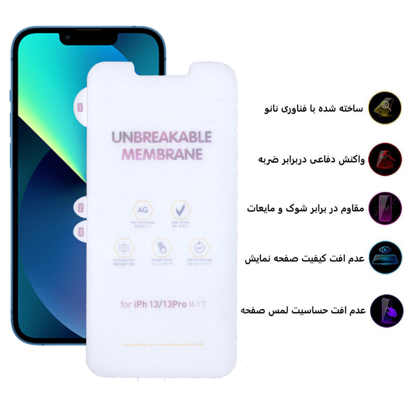 گلس گوشی اپل iPhone 13 / 13 Pro بوف مات مدل Hydrogel-Matte-G - Buff Matte Hydrogel-Matte-G iphone 13 Pro /13 Screen Protector