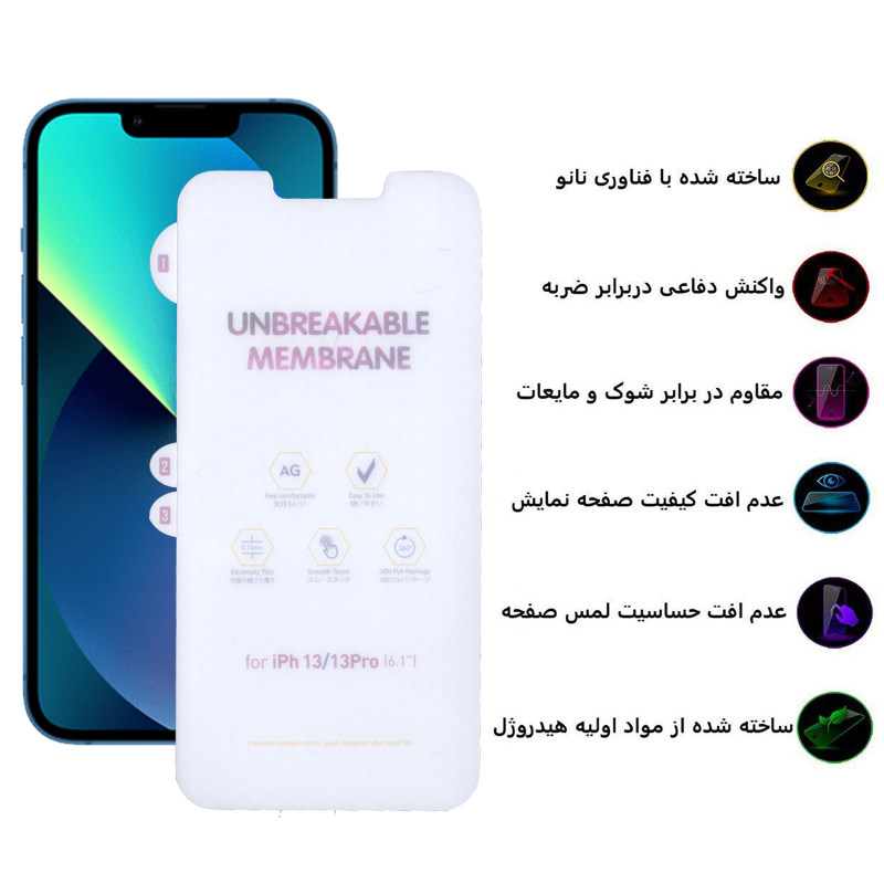 گلس گوشی اپل iPhone 13 / 13 Pro بوف مات مدل Hydrogel-Matte-G - Buff Matte Hydrogel-Matte-G iphone 13 Pro /13 Screen Protector