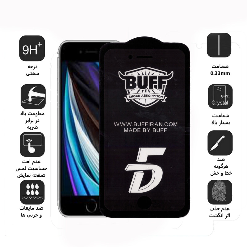 گلس گوشی اپل iPhone se 2020 بوف مات مدل Fm33 - Buff Fm33 IPhone se 2020 Matte Screen Protector