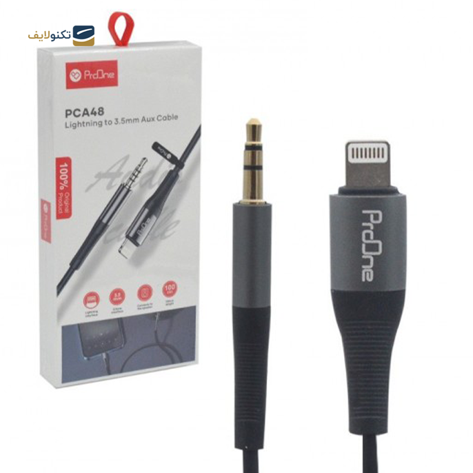  کابل لایتنینگ به AUX پرووان مدل PCA48 - طول 1 متر - ProOne Lightning to AUX Audio Adapter Cable