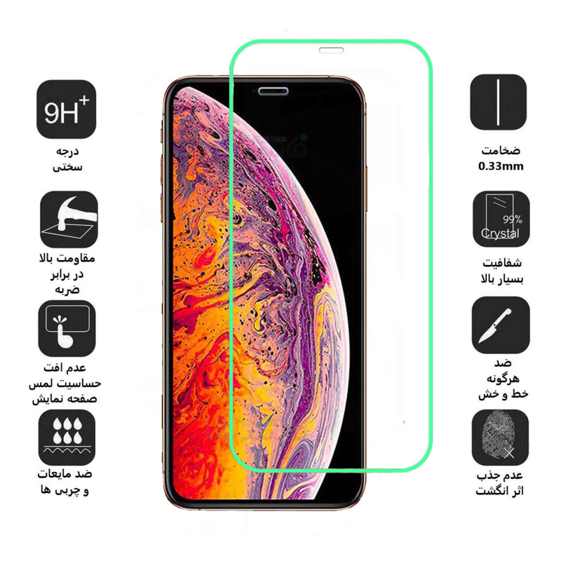 گلس گوشی اپل iPhone 11 Pro / X / XS بوف مدل Neon - Buff Neon Apple iPhone Glass Screen Protector