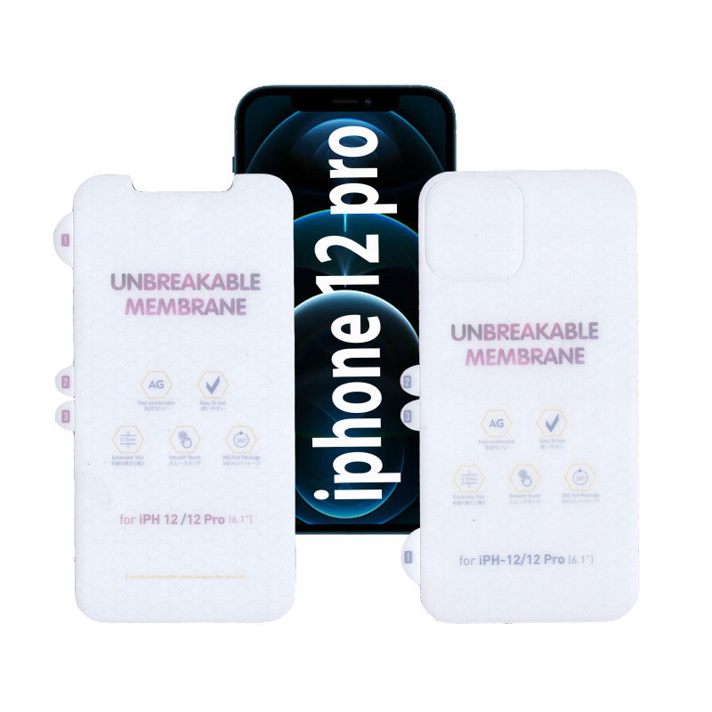 محافظ صفحه نمایش و پشت گوشی اپل iPhone 12 Pro بوف مات مدل HgM15 - Buff HgM15 Apple iPhone 12 Pro Matte Screen and Back Glass Protector
