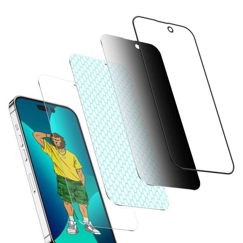 گلس گوشی اپل iPhone 13 pro max / 14 Plus گرین حریم شخصی مدل Silicone-Pry-Plus - Green Lion Privacy Silicone-Pry-Plus iPhone 13 pro max / 14 Plus Screen Protector