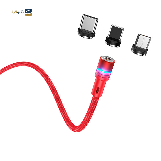  کابل 1 به 3 هوکو مدل U98 طول 1.2 متر - Cable 3-in-1 “U98 Sunway” magnetic charging