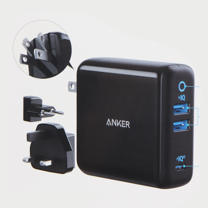 شارژر دیواری انکر 65 وات مدل POWERPORT III 3PORT 65W A2033H21 - Anker POWERPORT III 3PORT 65W A2033H21 Wall Charger