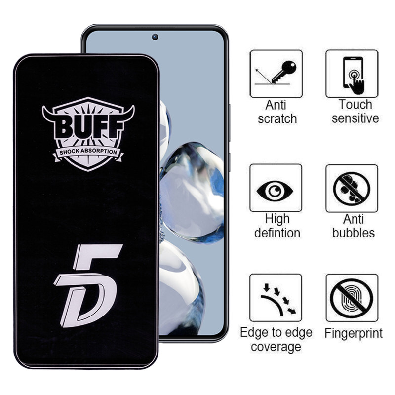 گلس گوشی شیائومی ردمی K50 Ultra / 12T / 12T Pro بوف مدل F33 5D - Buff F33 5D Xiaomi Redmi K50 Ultra / 12T / 12T Pro Glass Screen Protector