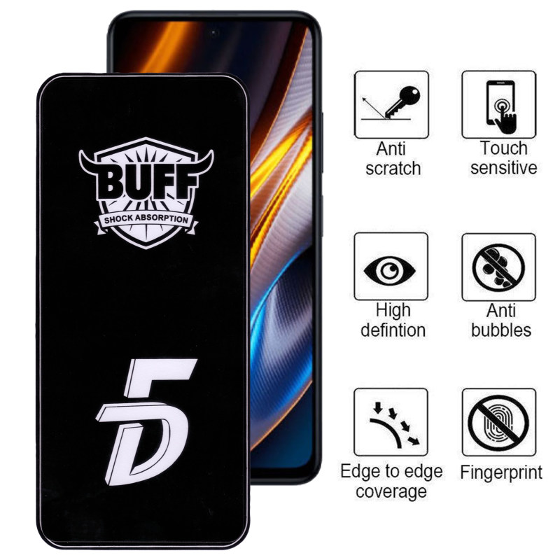 گلس گوشی شیائومی Redmi Note11T Pro Plus/  Note 11T Pro/ Poco X4 GT 5G بوف مدل F33 5D - Buff F33 5D Xiaomi Redmi Note 11T Pro /Redmi Note 11T Pro Plus / Poco X4 GT 5G Glass Screen Protector