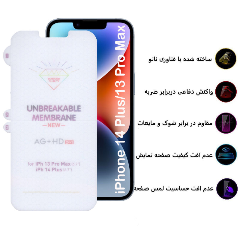 گلس گوشی اپل iPhone 14 Plus / 13 Pro Max بوف مدل Hydrogel-Double-G - Buff Hydrogel-Double-G Apple iPhone 14 Plus / iPhone 13 Pro Max Screen Pro tector