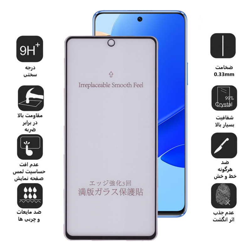 گلس گوشی هوآوی Nova 9 SE/Honor 50 SE بوف مات مدل 5D - Buff 5D Huawei Nova 9 SE/50 SE Glass Screen Protector