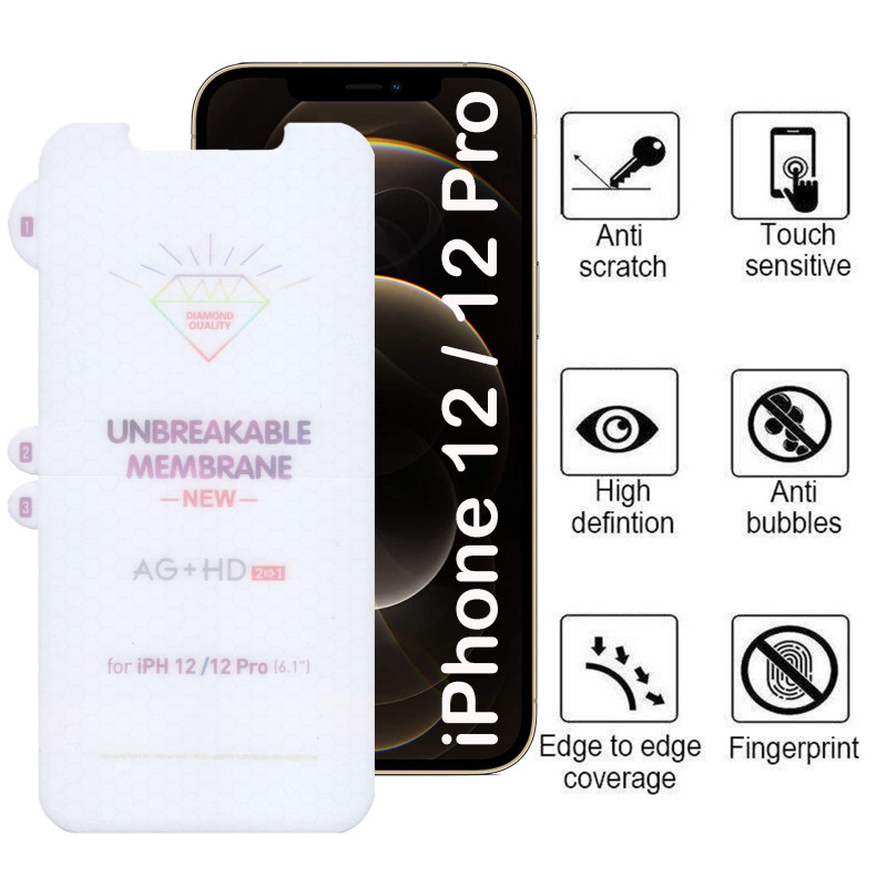 گلس گوشی اپل iPhone 12 / 12 Pro بوف مدل Hydrogel-Double - Buff Hydrogel-Double Apple iPhone 12 / 12 Pro Glass Screen Protector