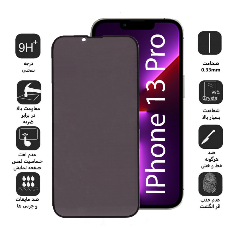 گلس گوشی اپل ایفون 13 پرو بوف حریم شخصی مدل Pr33 - Buff Privecy Pr33 iPhone 13 Pro Screen Protector