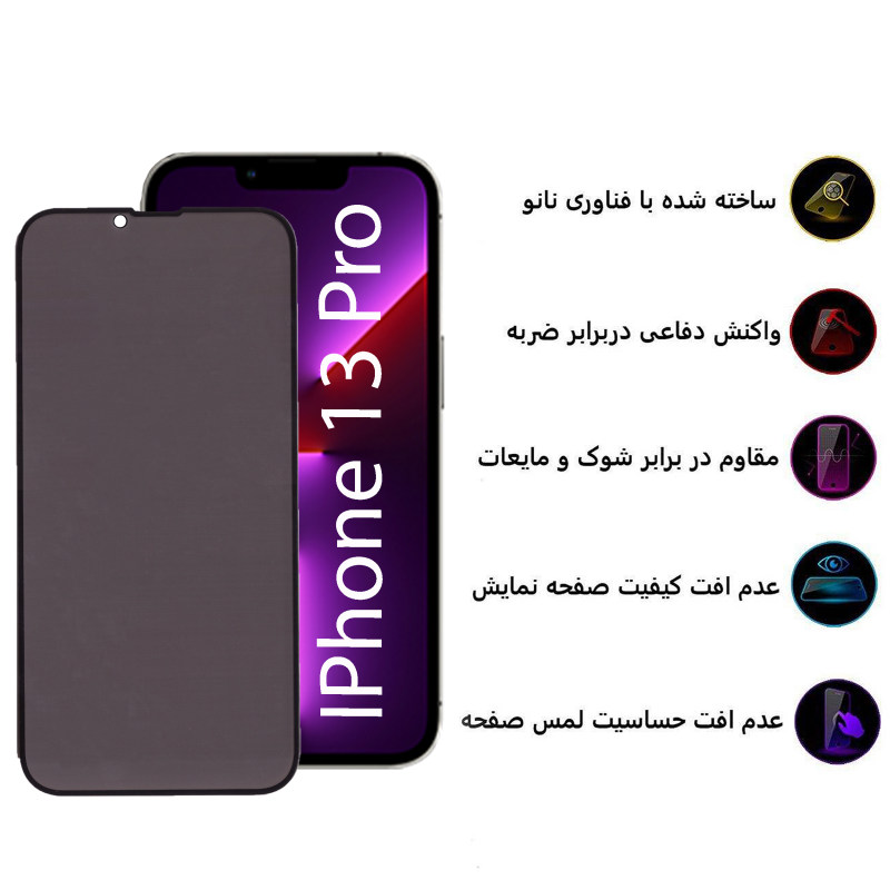 گلس گوشی اپل ایفون 13 پرو بوف حریم شخصی مدل Pr33 - Buff Privecy Pr33 iPhone 13 Pro Screen Protector