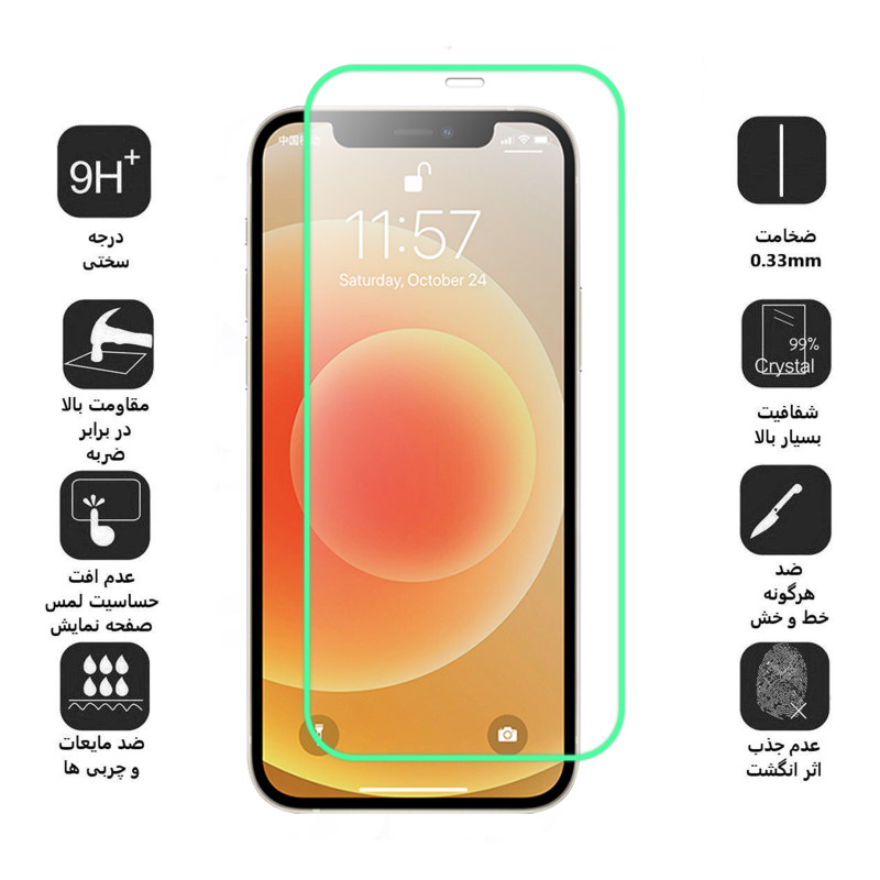 گلس گوشی اپل iPhone 12 / 12 Pro بوف مدل Neon - Buff Neon Apple iPhone  12 / 12 Pro Screen Protecor