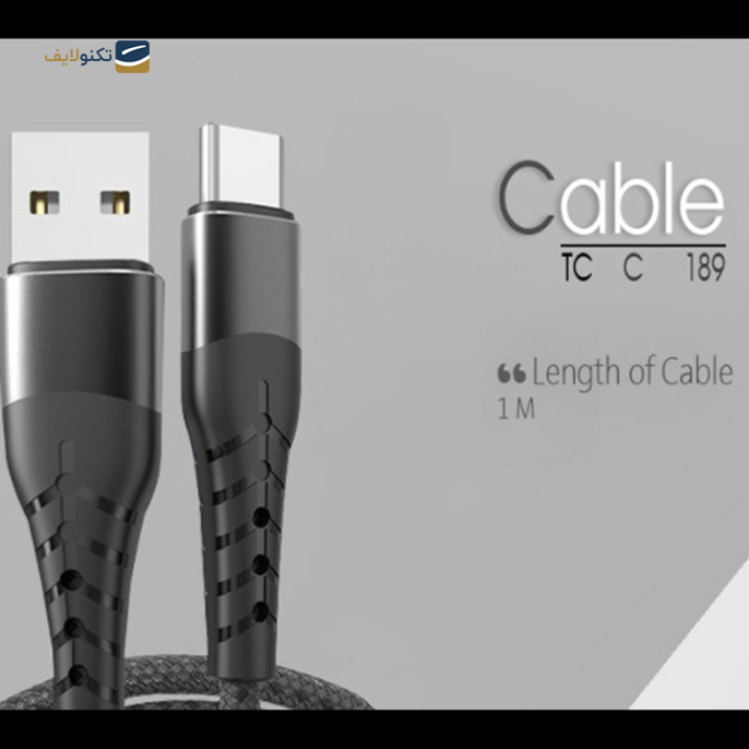 کابل تایپ سی تسکو مدل TCC189 طول 1 متر - TSCO TC C189 2.1A 1m Type-C Cable