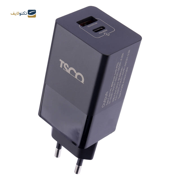 شارژر دیواری تسکو مدل TTC 67 GaN توان 65 وات - TSCO TTC 67 GaN QC3 PD 5A 65W Travel Adapter