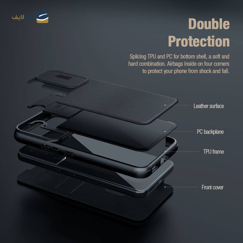 کیف کلاسوری گوشی سامسونگ Galaxy S23 Plus نیلکین مدل Qin Pro Plain Cloth - Nillkin Qin Pro Plain Cloth Cover For Galaxy S23 Plus