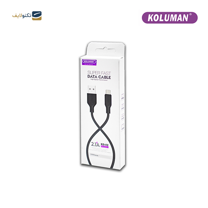 کابل تبدیل USB به USB - C کلومن مدل KD-02 - KOLUMAN USB TO USB - C CHARGE AND SYNC DATA CABLE