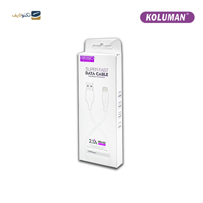 کابل تبدیل USB به USB - C کلومن مدل KD-02 - KOLUMAN USB TO USB - C CHARGE AND SYNC DATA CABLE