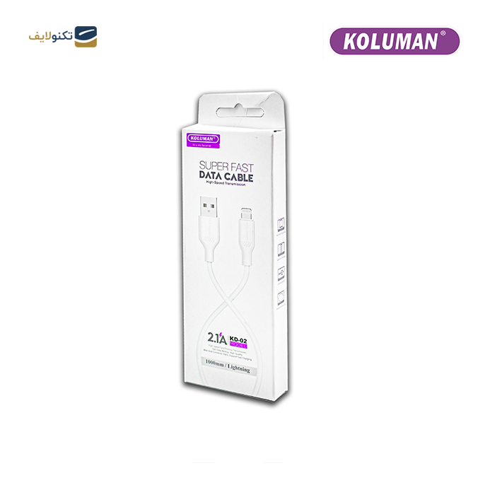 کابل تبدیل USB به لایتنینگ کلومن مدل KD-02 - KOLUMAN USB TO LIGHTNING CHARGE AND SYNC DATA CABLE