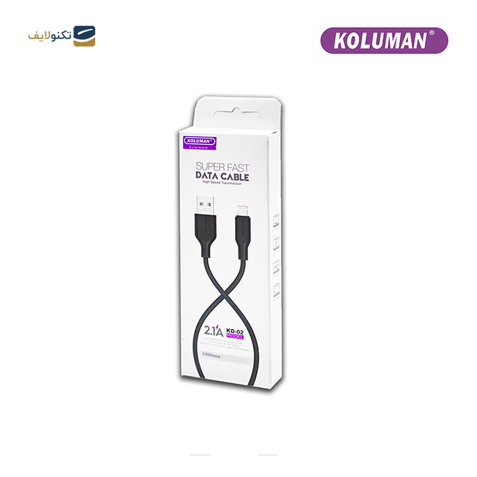 کابل تبدیل USB به لایتنینگ کلومن مدل KD-02 - KOLUMAN USB TO LIGHTNING CHARGE AND SYNC DATA CABLE