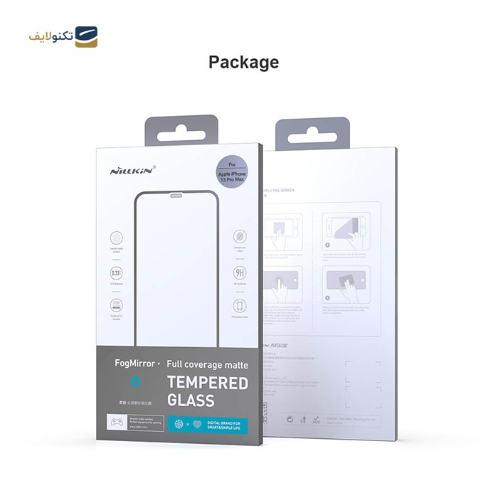  محافظ صفحه نمایش مات نیلکین مدل Amazing Fog Mirror مناسب برای گوشی iPhone 13 Pro Max - Nillkin Amazing Fog Mirror Full coverage matte tempered glass for Apple iPhone 13 Pro Max