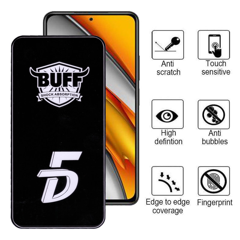 گلس گوشی شیائومی K40/K40 Pro /K40 Pro Plus/Poco F3 / 11i / K30 /Poco X2 / X3/ X3 NFC / X3 Pro /10T Lite 5G / 10T 5G / 10T Pro 5G بوف مدل F33 5D - Buff F33 5D Xiaomi K40/K40 Pro/K40 Pro Plus/Poco F3/11i/K30/Poco X2/Poco X3/X3 NFC/X3 Pro/Mi 10T Lite 5G/Mi 10T 5G/Mi 10T Pro 5G Glass Screen Protector