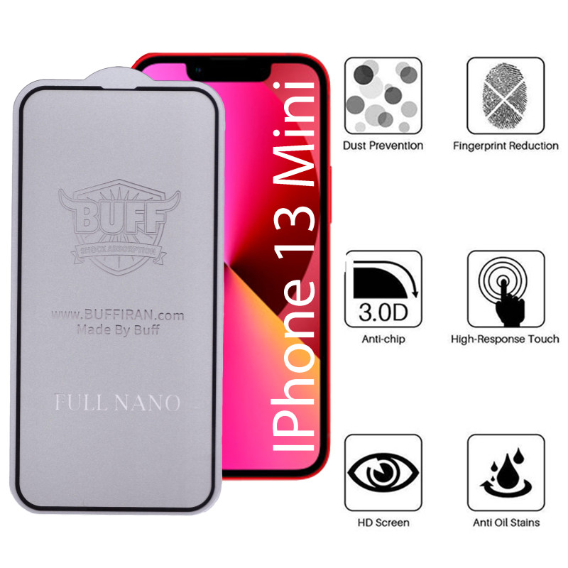 گلس گوشی اپل iPhone 13 Mini بوف مدل Nfx به همراه بیمه شکستگی - Buff Nfx Apple iPhone 13 Mini Glass Screen Protector