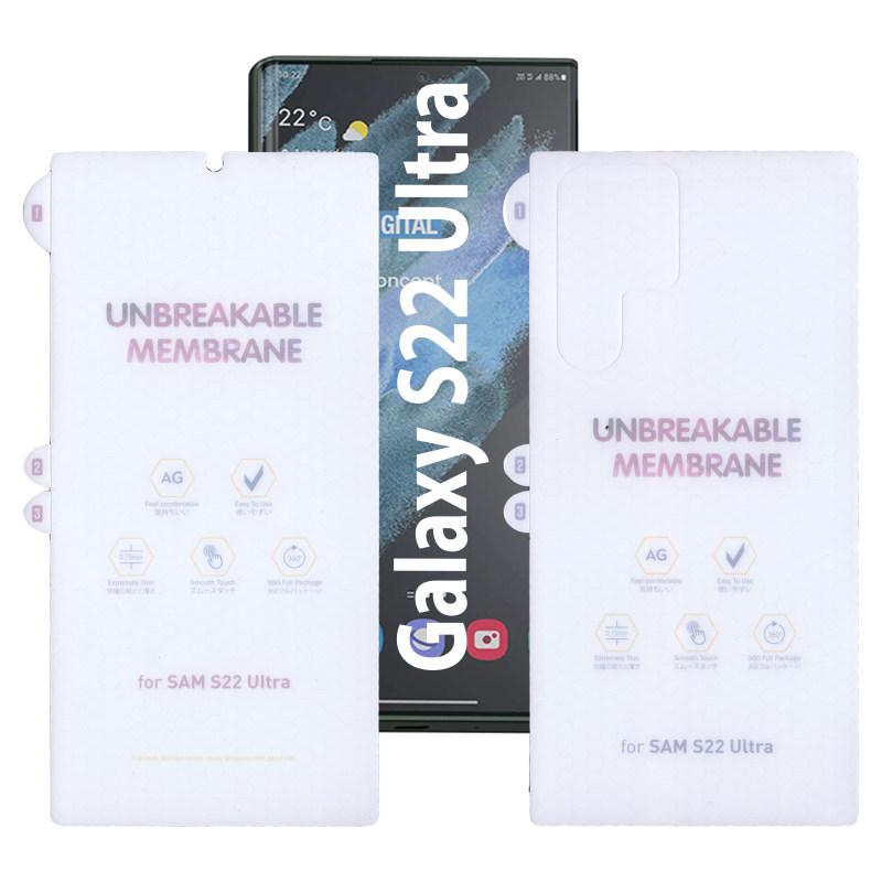 محافظ صفحه نمایش و پشت گوشی سامسونگ Galaxy S22 Ultra بوف مات مدل Hydrogel-Matte-G - Buff Hydrogel-Matte-G Samsung Galaxy S22 Ultra Screen and Back Matte Glass Protector