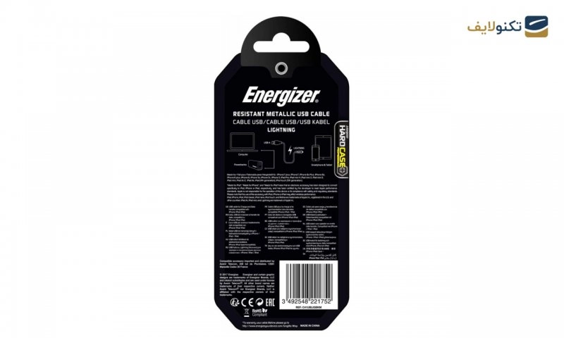 کابل لایتنینگ انرجایزر مدل LW با طول 1.2 متر - ENERGIZER LW Lightning 1.2m BLACK