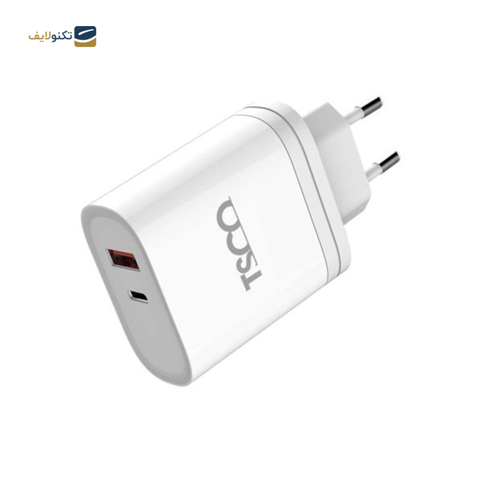 شارژ دیواری تسکو مدل TTC 66 - TSCO TTC 66 2Port QC3 PD 3A 38W Type-C Travel Adapter With Type-C To Type-C Cable