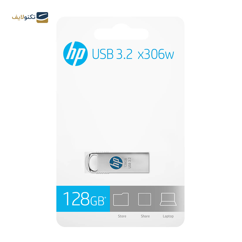 فلش مموری اچ پی مدل x306w USB3.2 ظرفیت 128 گیگابایت - HP x306w USB3.2 Flash Memory - 128GB