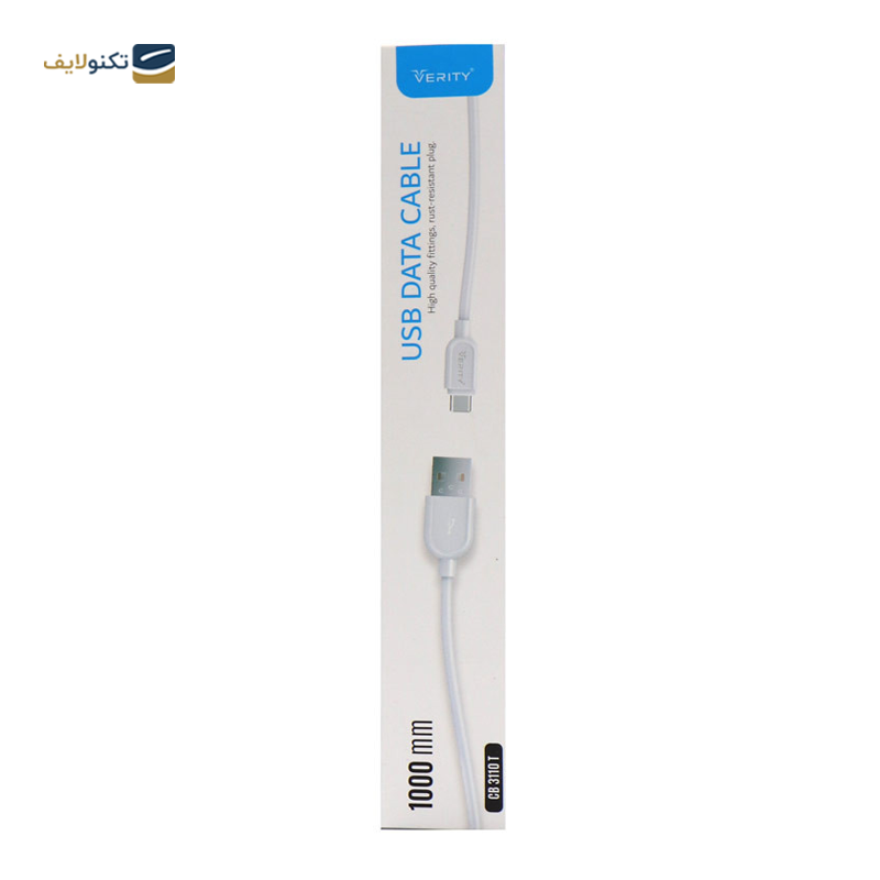 کابل تایپ سی وریتی مدل CB3110T طول 1 متر  - Verity CB3110T USB to USB-C cable 1m