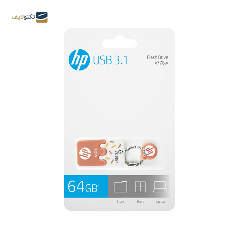 فلش مموری اچ پی مدل x778w USB3.1 ظرفیت 64 گیگابایت  - HP x778w USB3.1 Flash Memory - 64GB