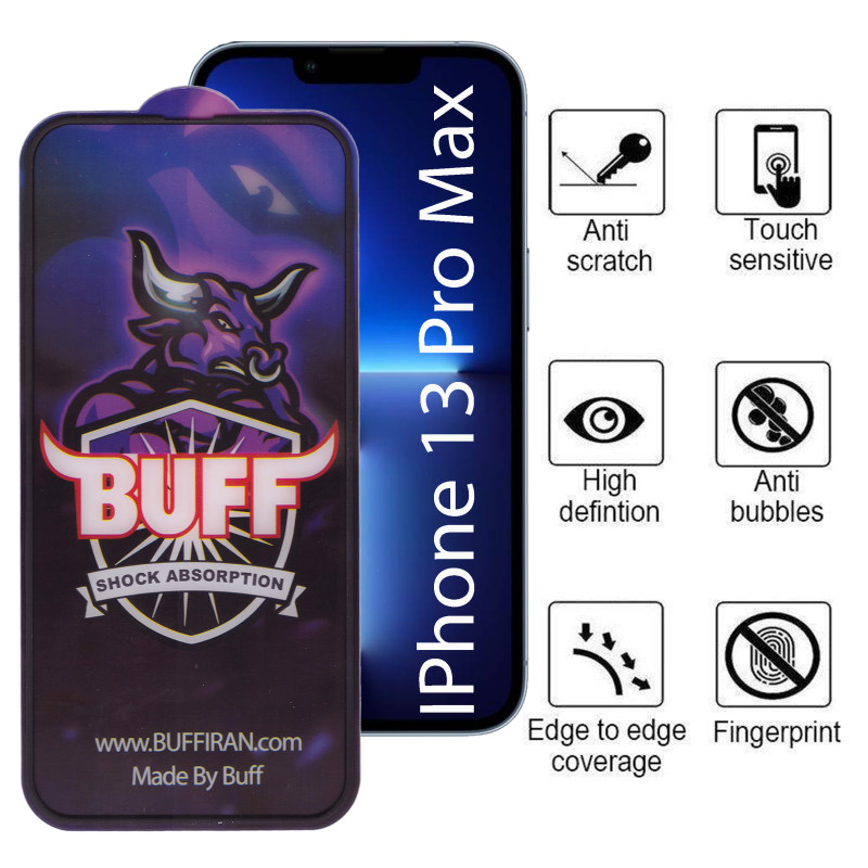 گلس گوشی اپل iPhone 13 Pro Max بوف مدل Airbag-Pro - Buff Airbag-Pro Iphone 13 Pro Max Screen Protector