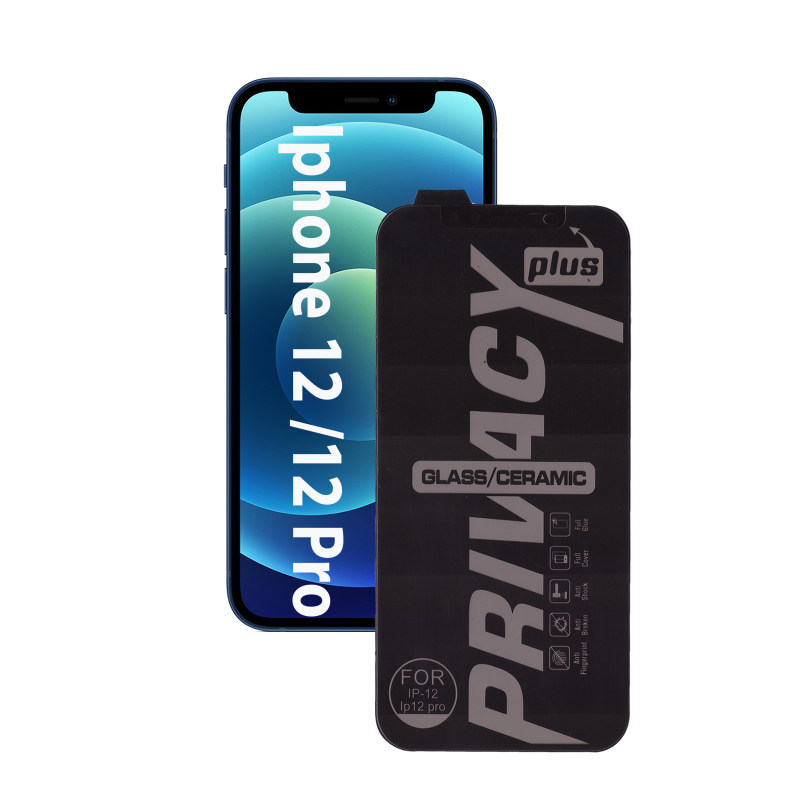 محافظ صفحه نمایش سرامیکی گوشی اپل iPhone 12 / 12 Pro بوف حریم شخصی مدل shield - Buff ceramic shield Privacy Iphone 12 / Iphone 12 Pro Screen and back Protector