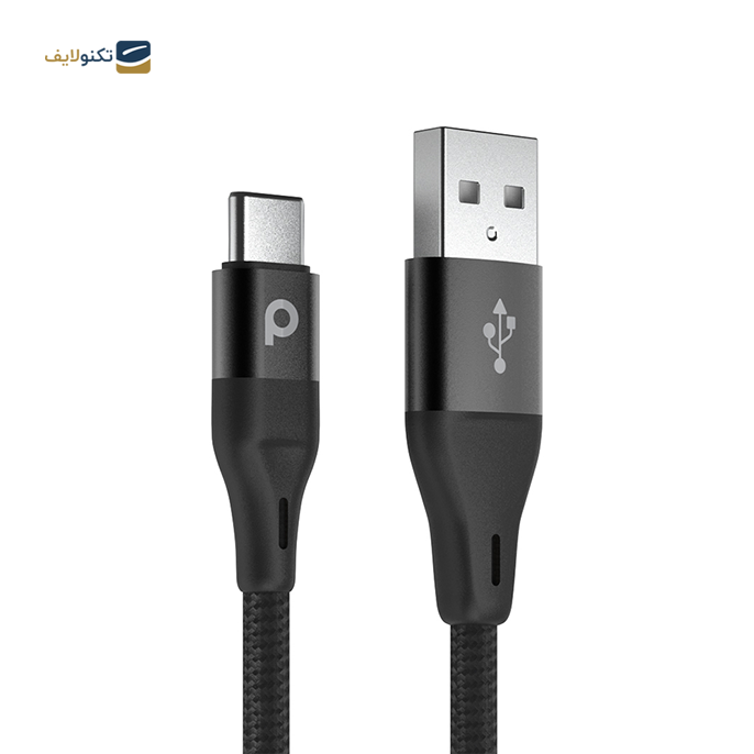 کابل تبدیل USB-A به USB-C پرودو مدل PD-ACBR22 طول 2.2 متر - PORODO Safe Braided Type-C Cable 2.2M (Aluminum)