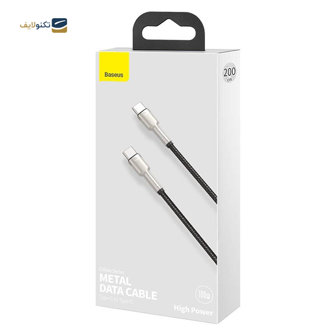 کابل تبدیل USB-C به USB-C باسئوس مدل CATJK-D01 طول 1 متر - Baseus Cafule Series Metal Data Cable Type-C to Type-C 100W 2m