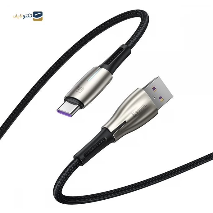 کابل تبدیل USB به USB-C باسئوس مدل CATSD-N01 طول 2 متر - Baseus Water Drop-shaped Lamp SuperCharge Cable For Type-C 66W 2m