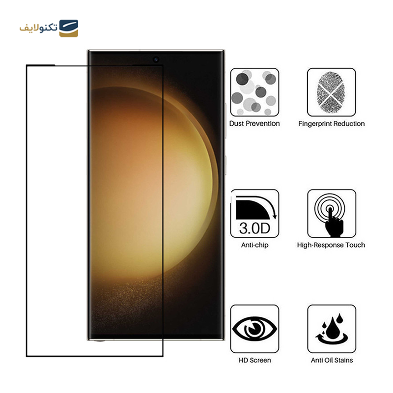 گلس گوشی موبایل سامسونگ Galaxy S23 Ultra بوف مدل Full-Glue - buff  Full-Glue sumsung Galaxy S23 Ultra Glass  Protector