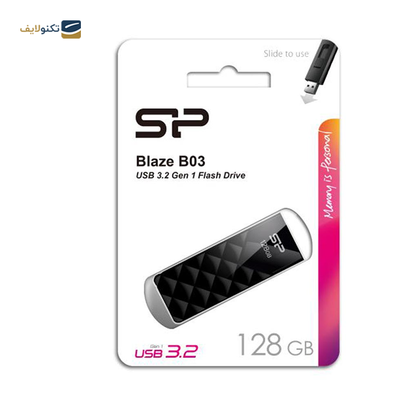 فلش مموری سیلیکون پاور مدل Blaze B03 ظرفیت 32 گیگابایت - silicon power Blaze B03 Flash Memory 32GB