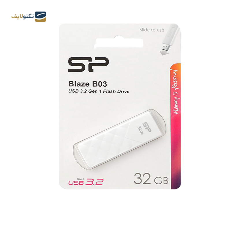 فلش مموری سیلیکون پاور مدل Blaze B03 ظرفیت 32 گیگابایت - silicon power Blaze B03 Flash Memory 32GB