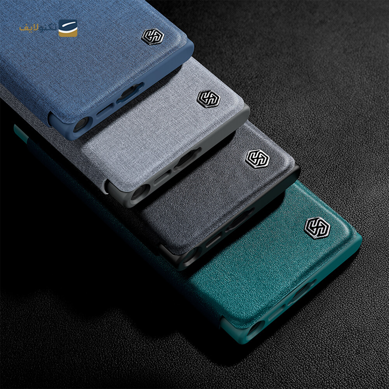 کیف کلاسوری گوشی سامسونگ Galaxy S23 Ultra نیلکین مدل Qin Pro Plain Leather Cloth - Nillkin Qin Pro Plain Leather Cloth Case For Samsung Galaxy S23 Ultra