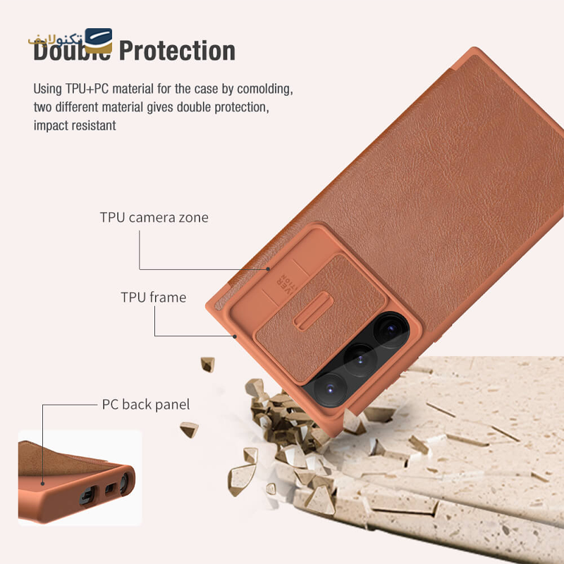 کیف کلاسوری گوشی سامسونگ Galaxy S23 Ultra نیلکین مدل Qin Pro Leather Case - Nillkin Qin Pro Series Leather Case For Samsung Galaxy S23 Ultra